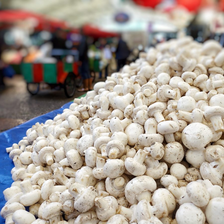 Healthy Organic and Fresh Vegetable Mushrooms in Grocery